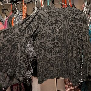 Torrid Mesh Floral Long-Sleeved Top